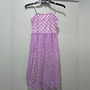 Nordstrom girls Polka Dot Tulle Overlay Dress NWOT size Large 10/12 purple